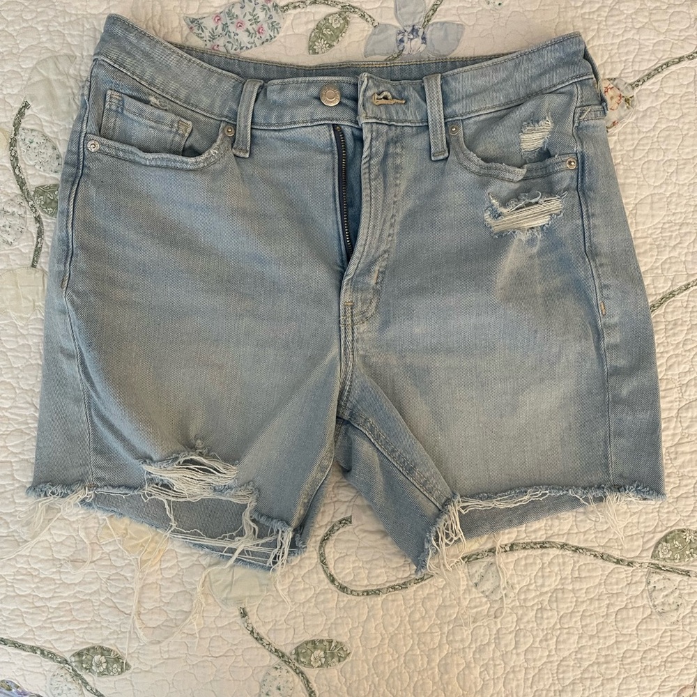 Light Blue Distressed Denim Women’s Shorts